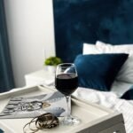 couple, party, glass of wine, luxury hotel, bedroom, mystery, masks